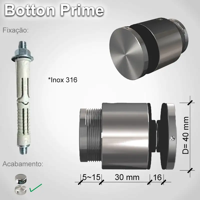 Guarda Corpo Botton Prime V16 N E