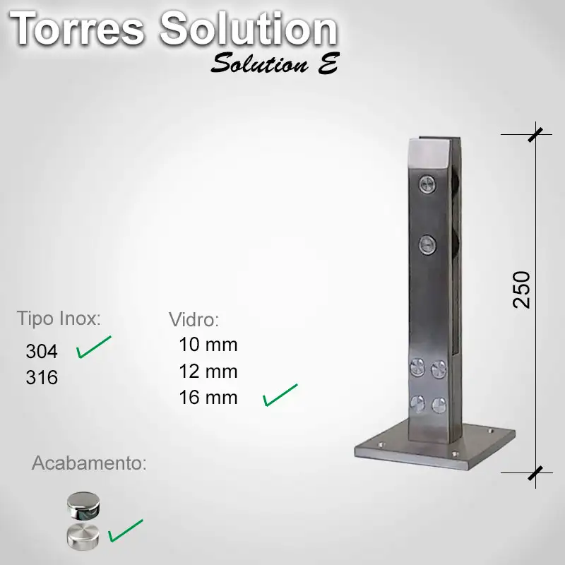Guarda Corpo Solution Solutione 304 16 E