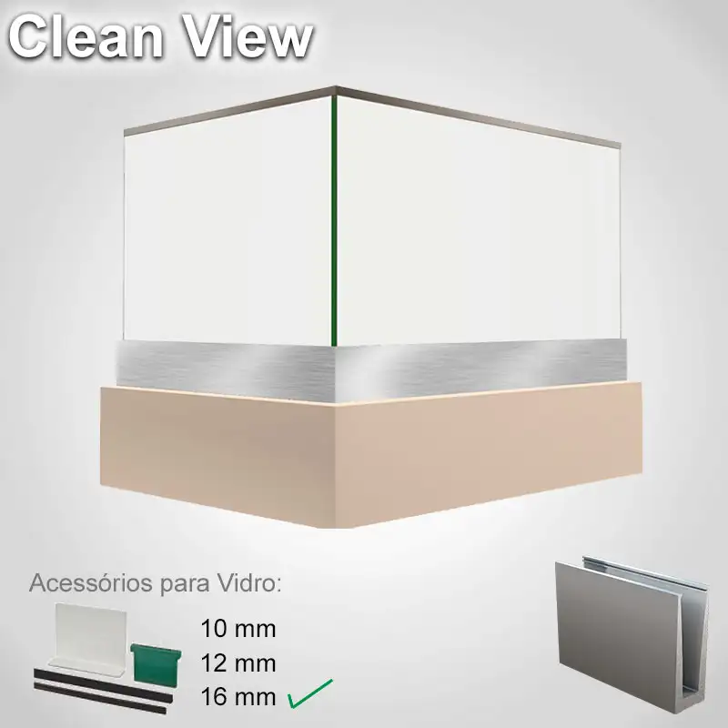Guarda Corpo Clean View Sobrepor 16 Pu N