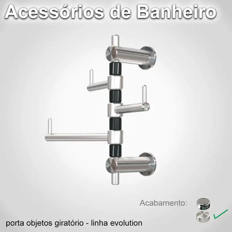 Porta Objetos Giratório Evolution Escovado