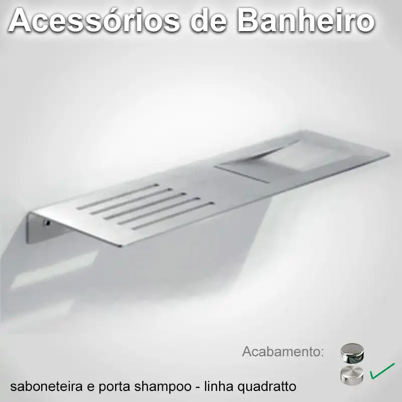 Saboneteira Porta Shampool Quadratto Escovado